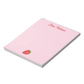 Watercolor Red Strawberry Valentines Day Custom Notizblock (Rotiert)