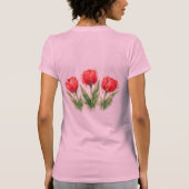 Watercolor Red Tulips T-Shirt (Rückseite)