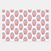 Watercolor Red White & Blue Patriotic Ginger Jar Geschenkpapier Set (Vorderseite 3)