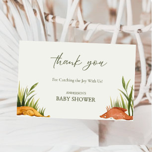 Watercolor Reel Kleiner Fischer Baby Shower Dankeskarte