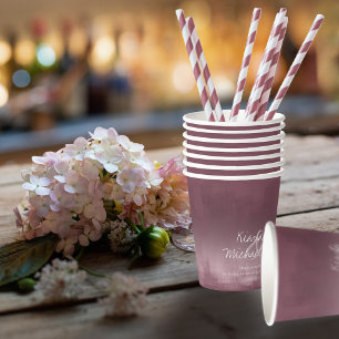 Watercolor-Reflections Hochzeit Mauve ID774 Pappbecher