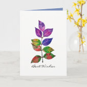 Watercolor-Regenbogen-Blätter Karte (Gelbe Blume)