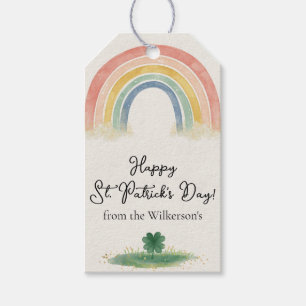 Watercolor Regenbogen & Kleeblatt St. Patrick's Da Geschenkanhänger
