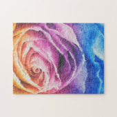 Watercolor-Regenbogen-Rose Puzzle (Horizontal)