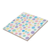 Watercolor Regenbogenpolka-Punkte Fliese (Seite)