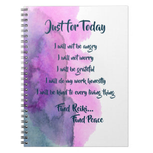 Watercolor Reiki Principles Notebook Notizblock