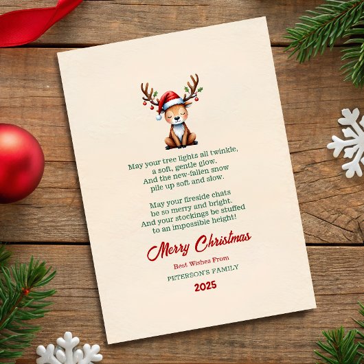 Watercolor Reindeer Christmas Greeting Card Einladung