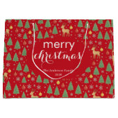 Watercolor Reindeer & Christmas Tree - Große Geschenktüte (Vorderseite)