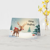 Watercolor Reindeer Holiday Card Karte (Gelbe Blume)