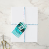 Watercolor Relief boat Palm Trees & String Lights Geschenkanhänger (Mit Garn)