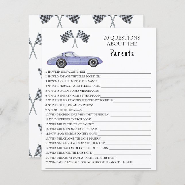 Watercolor Rennbaby - Spiele über die Eltern (Vorne/Hinten)