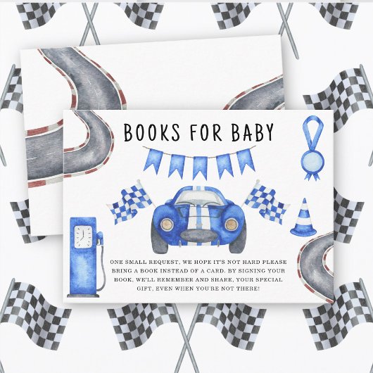 Watercolor-Rennwagen - Bücher für das Baby Begleitkarte