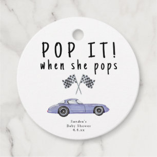 Watercolor Rennwagen - Pop es! wenn sie Pop ist Geschenkanhänger