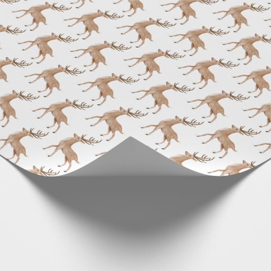 Watercolor Rentier Weihnachtswrapping Paper Geschenkpapier (Ecke)