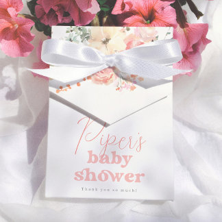 Watercolor Retro Floral Girl Baby Shower Thank You Geschenkschachtel