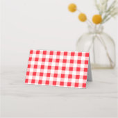 Watercolor Retro Santa Red Check Christmas Platzkarte (Rückseite)