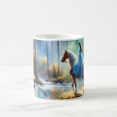 Watercolor River Horsewoman Forest Light Kaffeetasse (Mittel)
