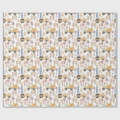 Watercolor Road Construction Theme Geschenkpapier (Flach)