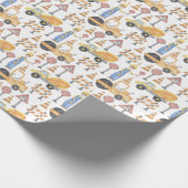 Watercolor Road Construction Theme Geschenkpapier (Ecke)
