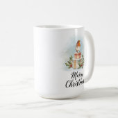 Watercolor Robin Gifts Holly Merry Christmas Kaffeetasse (VorderseiteRechts)