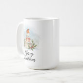 Watercolor Robin Gifts Holly Merry Christmas Kaffeetasse (Vorderseite Links)
