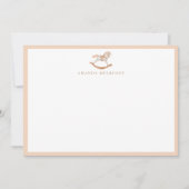 Watercolor Rocking Horse Baby Dusche Vielen Dank Mitteilungskarte (Vorderseite)