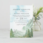 Watercolor Rocky Mountain - Einladung zur Hochzeit (Stehend Vorderseite)