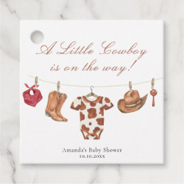 Watercolor Rodeo Western Cowboy Baby Shower Geschenkanhänger