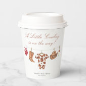 Watercolor Rodeo Western Cowboy Baby Shower Pappbecher (Vorderseite)