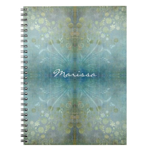 Watercolor-Rolle-Strudel-moderne Blumen gemasert Notizblock (Vorderseite)