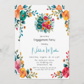 Watercolor Romance Engagement Party Einladung (Vorne/Hinten)