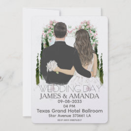 Watercolor Romantic Couple On Budget Invitation Einladung