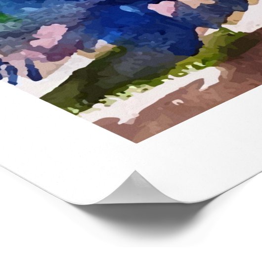 Watercolor Rooster Art Poster (Ecke)