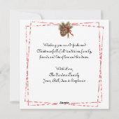 Watercolor Rooster auf dem Zaun nach Weihnachten (Rückseite)