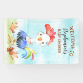 Watercolor Rooster Baby Showfarm Banner (Horizontal)