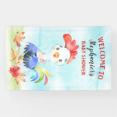 Watercolor Rooster Baby Showfarm Banner (Horizontal)