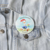 Watercolor Rooster Baby Showfarm Button (Beispiel)