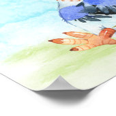 Watercolor Rooster Baby Showfarm Poster (Ecke)