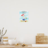 Watercolor Rooster Baby Showfarm Poster (Küche)