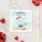 Watercolor Rooster Baby Showfarm Serviette (Beispiel)