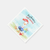 Watercolor Rooster Baby Showfarm Serviette (Ecke)