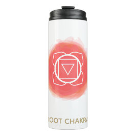 *~ Watercolor Root Chakra Symbol Absicht  Thermosbecher