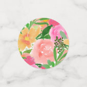 Watercolor rosa Blume Abschluss vielen Dank Konfetti (Klein Vorderseite)