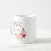 Watercolor-rosa BlumenMama Kaffeetasse (Vorderseite Links)