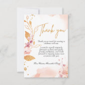 Watercolor rosa erste heilige Kommune danke Karte (Vorderseite)