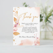 Watercolor rosa erste heilige Kommune danke Karte (Stehend Vorderseite)