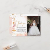 Watercolor rosa erste heilige Kommune danke Karte (Vorderseite/Rückseite Beispiel)