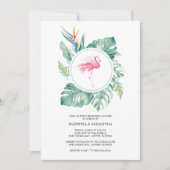 Watercolor-rosa Flamingo-Proben-Abendessen Einladung (Vorderseite)