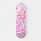 Watercolor rosa handgemalte Blumenmuster Skateboard (Vorne)