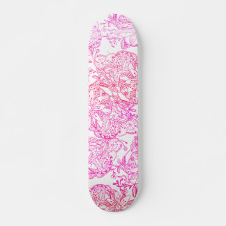 Watercolor rosa handgemalte Blumenmuster Skateboard